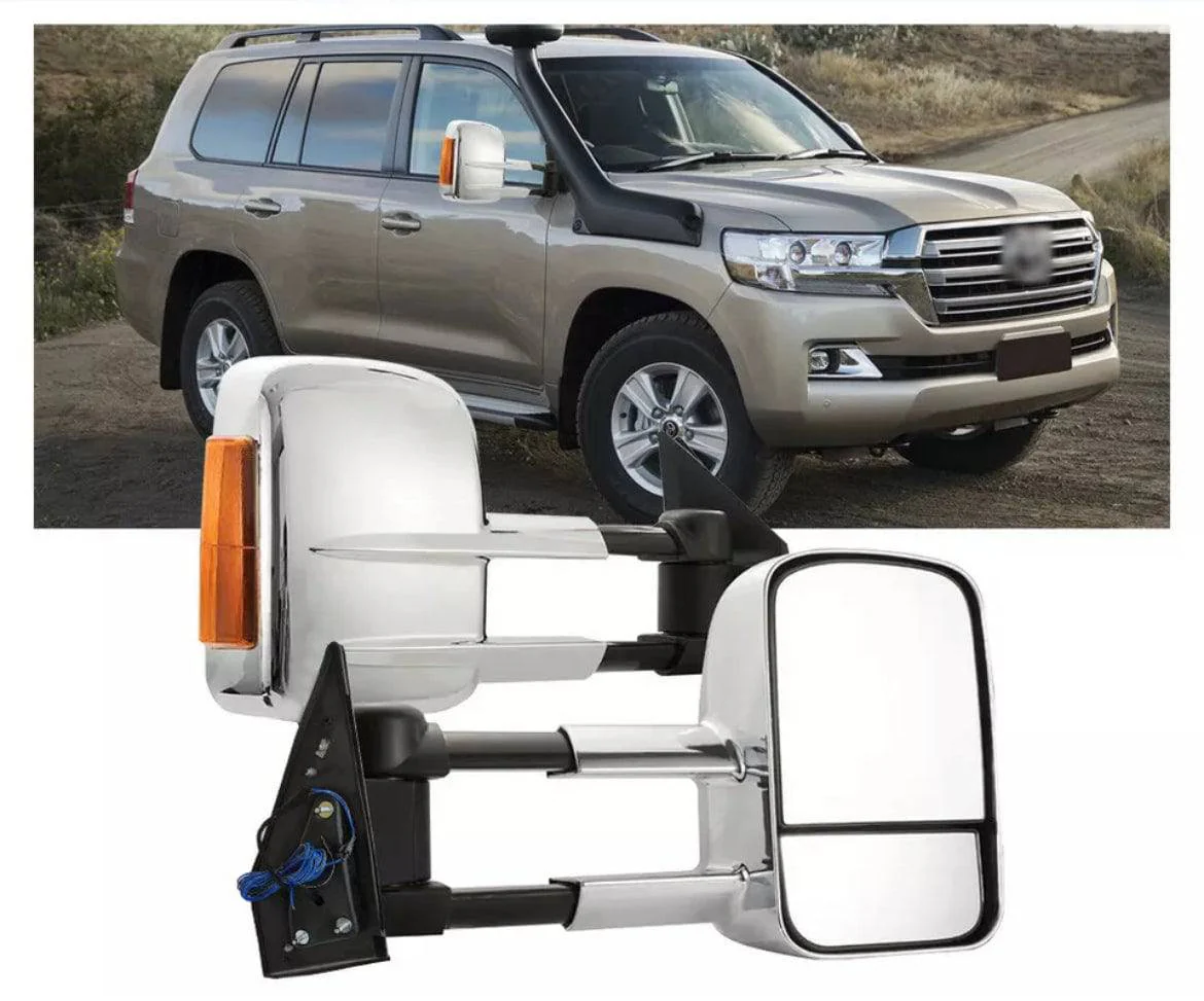 Extendable Chrome Towing Mirror Suitable For Toyota Land Cruiser 200 Series 2007-2022 Blinker (Online Only) - Image 6