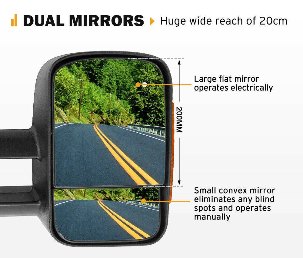 Extendable Towing Mirrors Suits Nissan Navara NP300 (Blinker) - Image 25