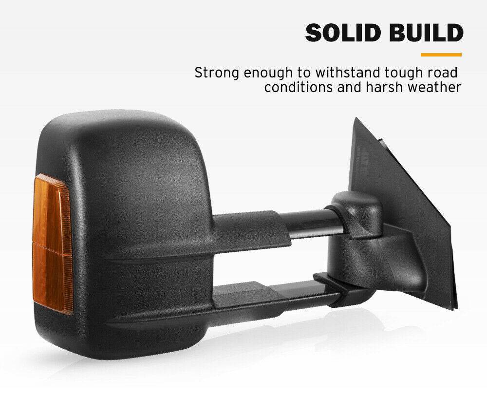 Extendable Towing Mirrors Suits Nissan Navara NP300 (Blinker) - Image 4